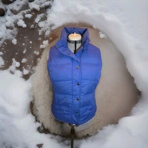 Lands End Goose Down Puffer Vest Womens Size M 10-12 Pink Snap Hiking Gorpcore
